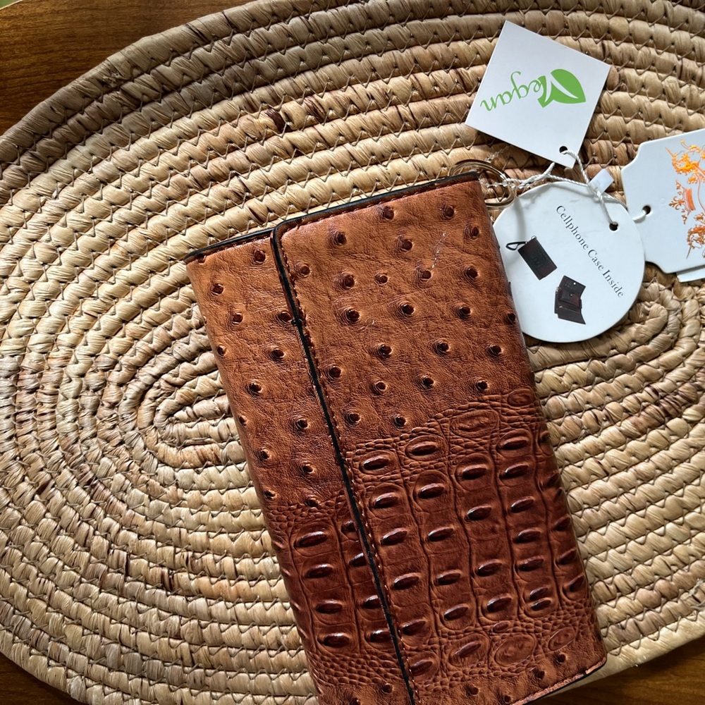 Vegan Leather Clutch Organizer Wallet - NWT